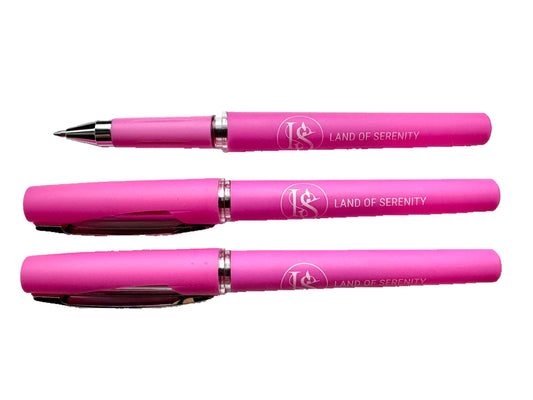 Pink budget pen black ink