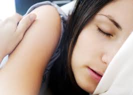Woman sleeping after showing gratitude at night