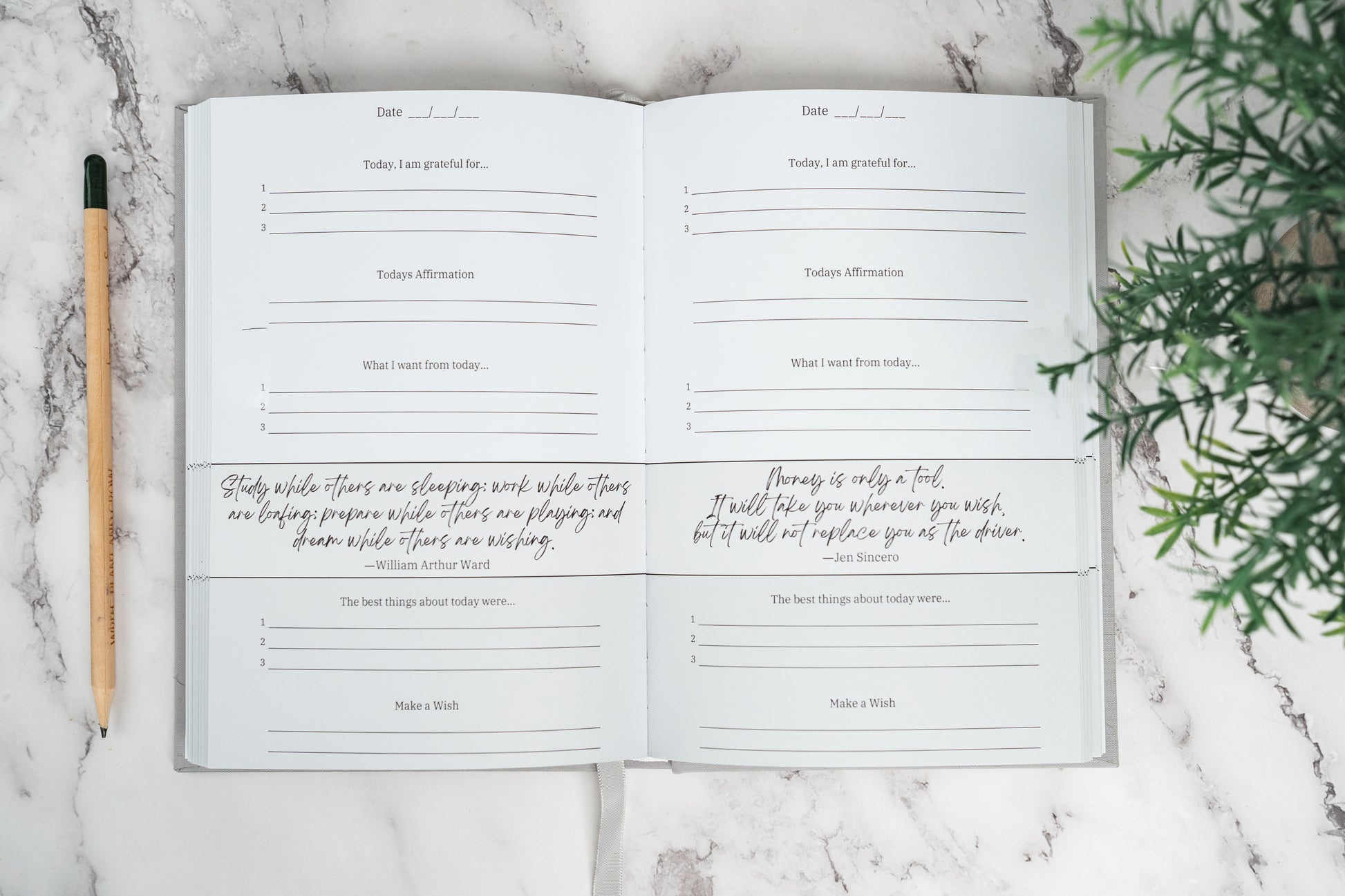 Inside the positivity journal - Daily affirmations and gratitude